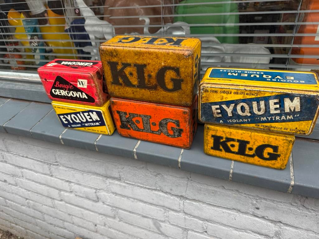 Oude Bougie reclame blikken, Verzamelen, Ophalen of Verzenden, Gebruikt, Verpakking