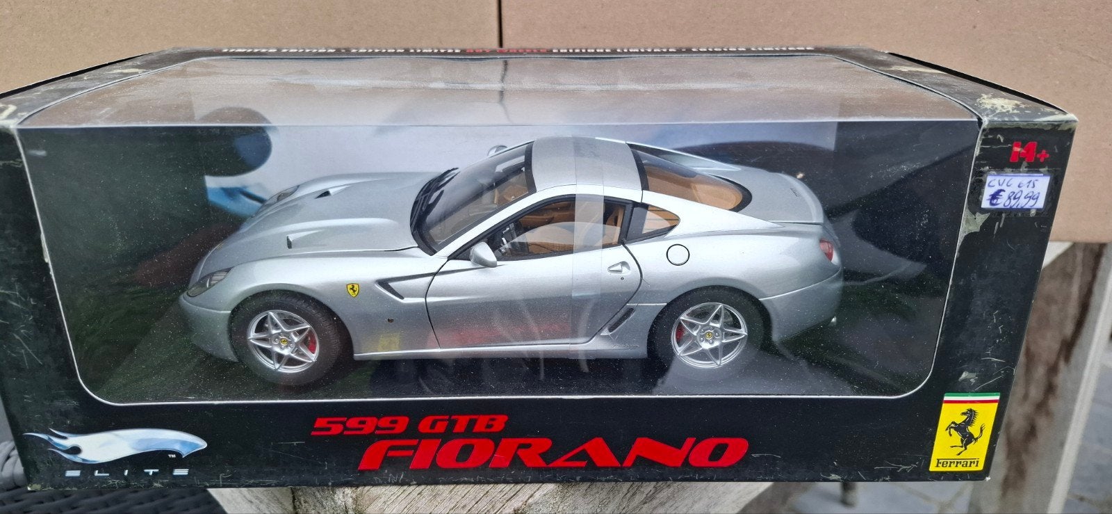 1/18 Hot Wheels ELITE Ferrari 599 GTB Fiorano Silver Metalli, Ophalen of Verzenden, Nieuw, Auto, Hot Wheels