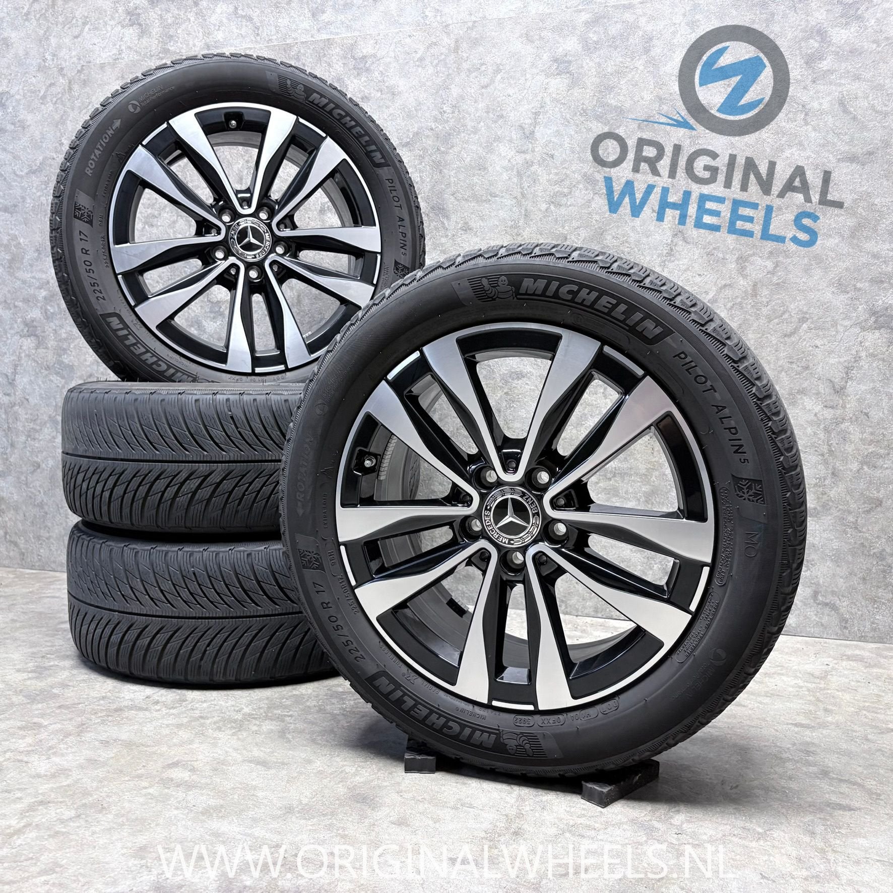 17 inch originele velgen + winterbanden MB C klasse W206, Gebruikt, -, -, Banden en Velgen