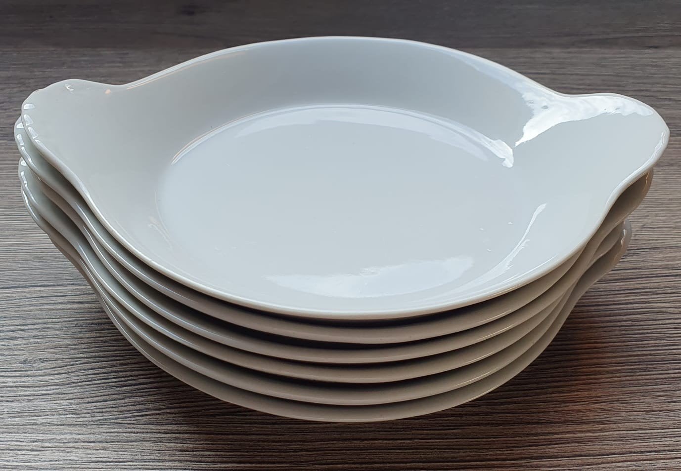 6 Witte porseleinen gratinschalen vispannetjes 17cm, Ophalen of Verzenden