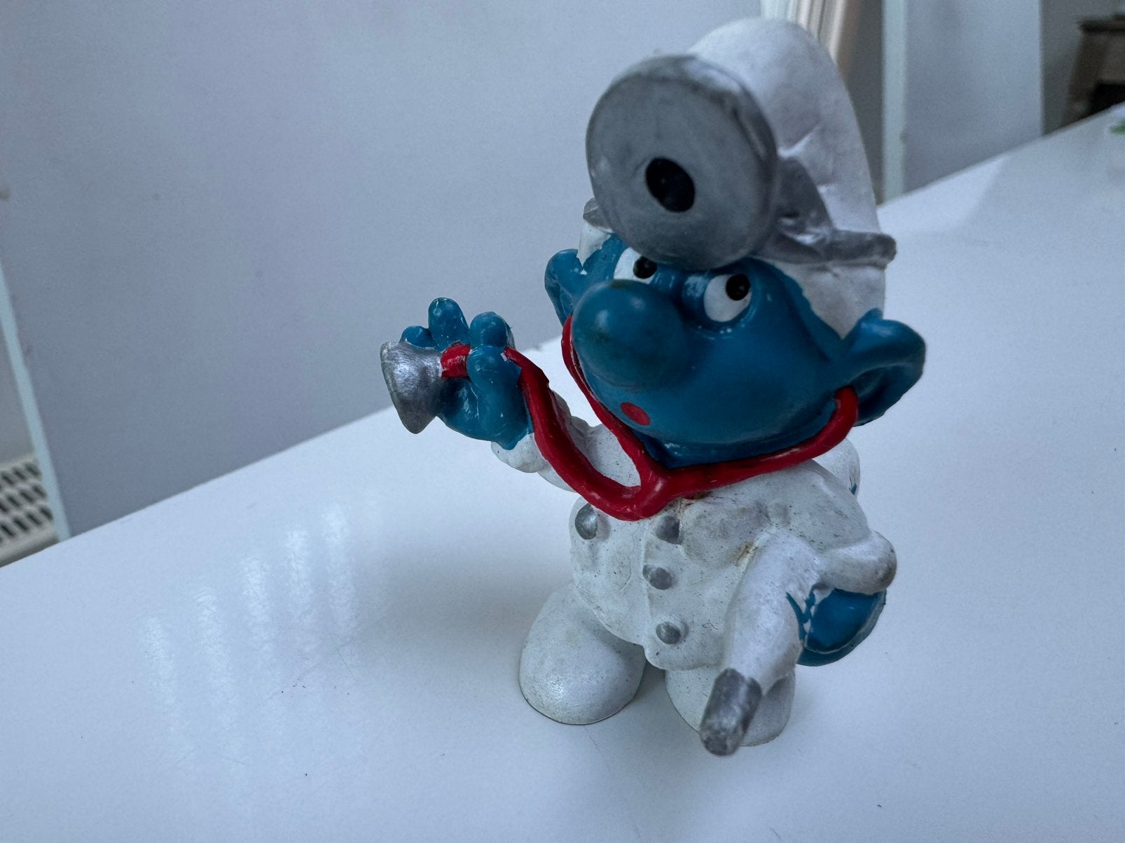 Smurf Doctor Medical Vintage figuur PVC Peyo, Collections, Schtroumpfs, Enlèvement ou Envoi, Utilisé, Autres Schtroumpfs, Poupée, Figurine ou Peluche