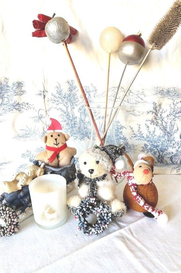 Lot déco Noël, bougie parfumée et vase soliflore verre, Enlèvement ou Envoi, Comme neuf