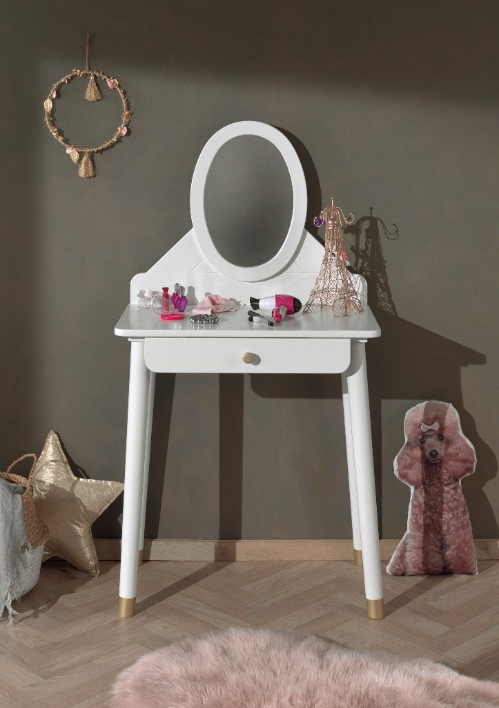 TABLE DE MAQUILLAGE BILLY AVEC MIROIR ET TIROIR. NOUVEAU !, Neuf, Enlèvement, 100 à 150 cm, Bois