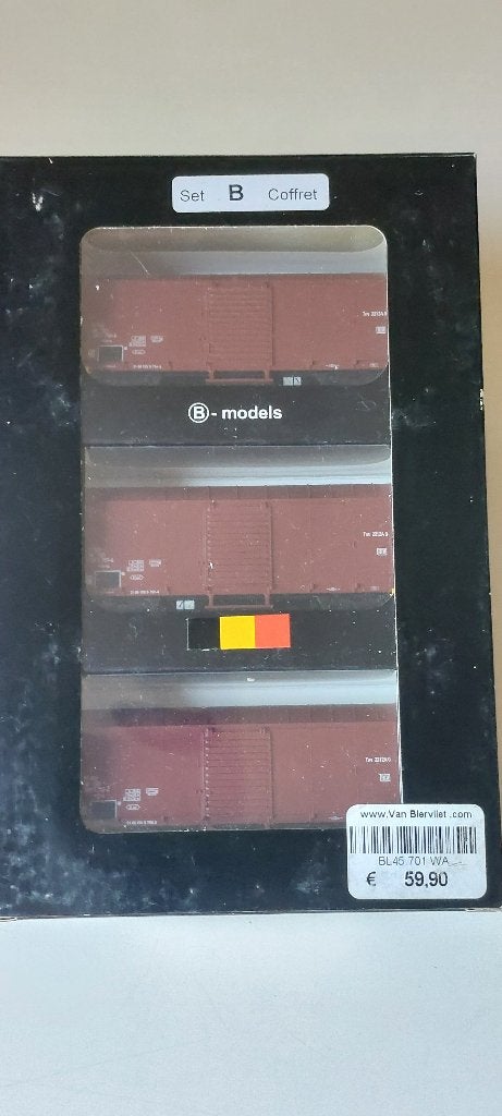 SNCB/NMBS B-MODELLEN SET 3 GLMS*HO*DC*45.701, Overige merken, Treinset, Gelijkstroom, Verzenden