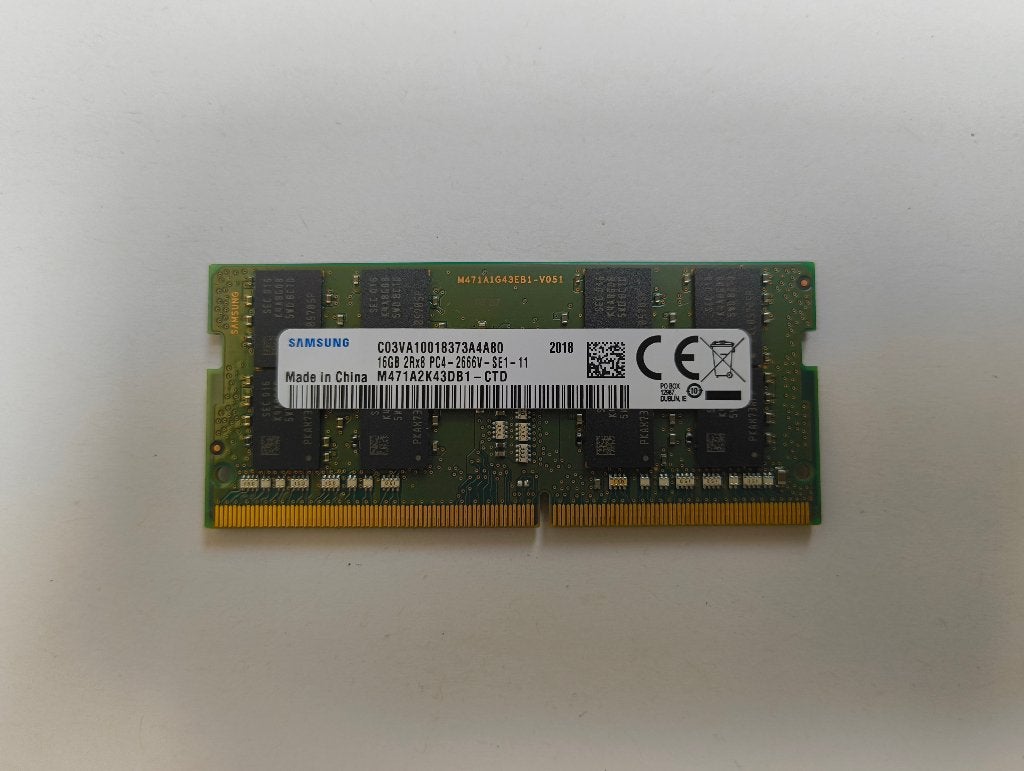 Samsung 16GB DDR4 RAM 2666MHz SO-DIMM – M471A2K43DB1-CTD, Informatique & Logiciels, Enlèvement ou Envoi, DDR4, Utilisé, Laptop