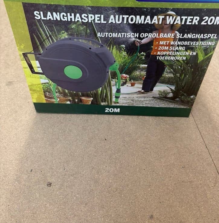 Slanghaspel automaat water 20M, Ophalen, Nieuw, Tuinslang