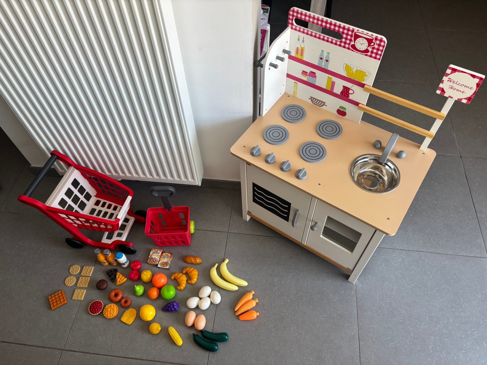 Houten speelkeukentje met toebehoren, Kinderen en Baby's, Ophalen, Zo goed als nieuw
