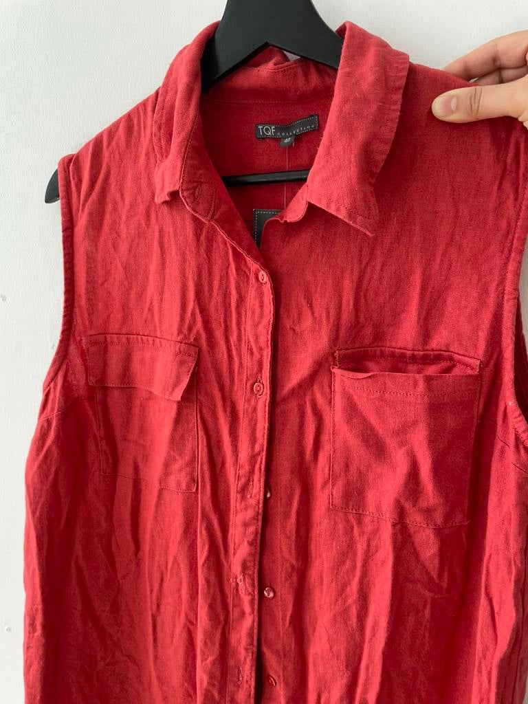 chemise robe longue rouge sans maches taille40, Enlèvement, Neuf, Rouge