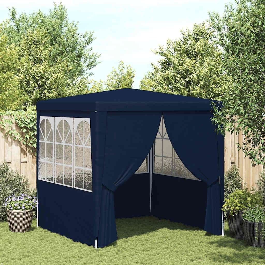 Tente de réception avec parois latérales 2x2 m Bleu 90 g/m², Enlèvement, Neuf