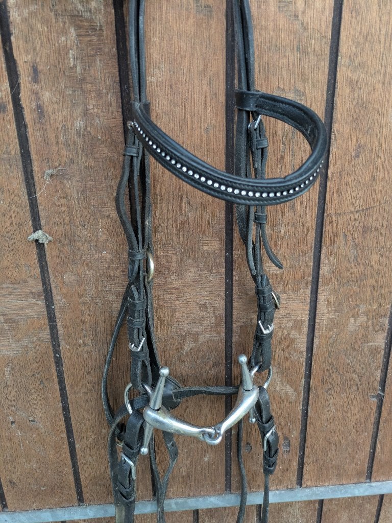 Mexicaans hoofdstel maat cob, Dieren en Toebehoren, Inclusief teugels, Ophalen of Verzenden, Zwart, Cob