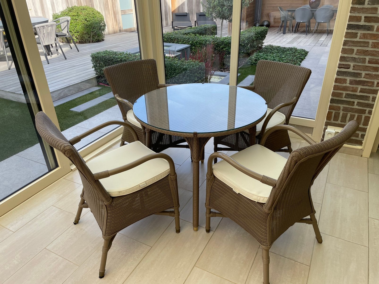 Verandameubilair, Ophalen, 4 zitplaatsen, Zo goed als nieuw, Loungeset