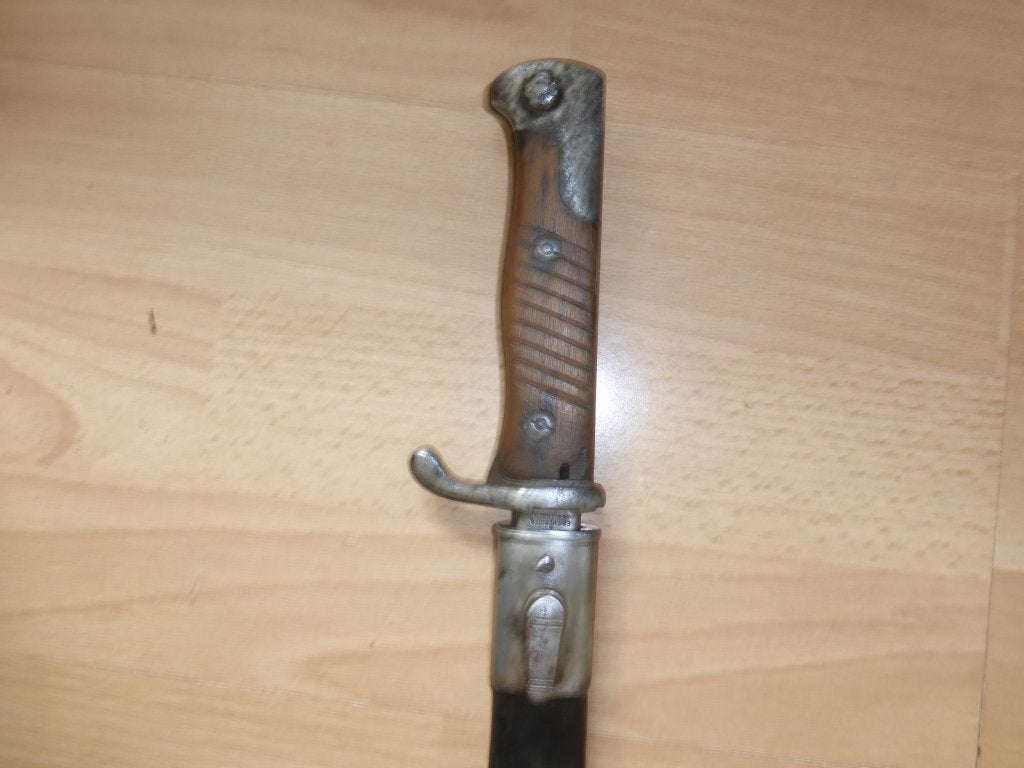 Baionnette Mauser S. 98 2e type Régimenté  avec le fourreau, Envoi, Armée de terre, Couteau ou Poignard