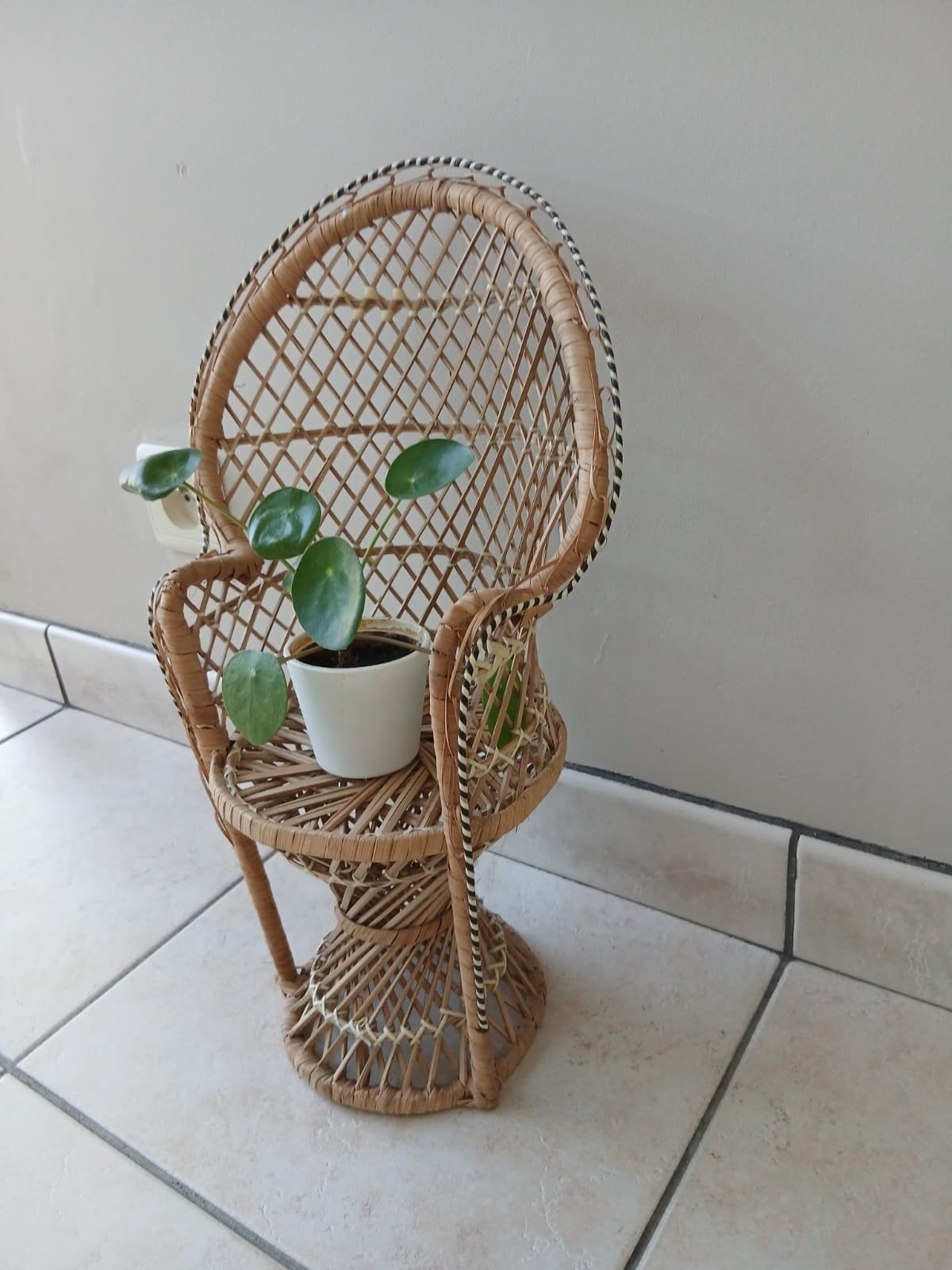 Vintage rieten plantenhouders, Huis en Inrichting, Ophalen