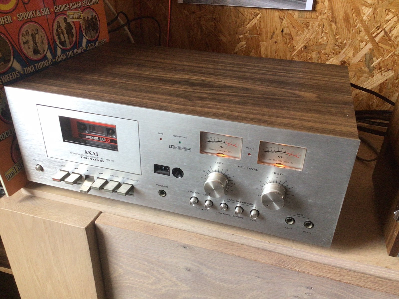 AKAI CS705 D, Audio, Tv en Foto, Cassettedecks, Ophalen of Verzenden, Enkel, Akai