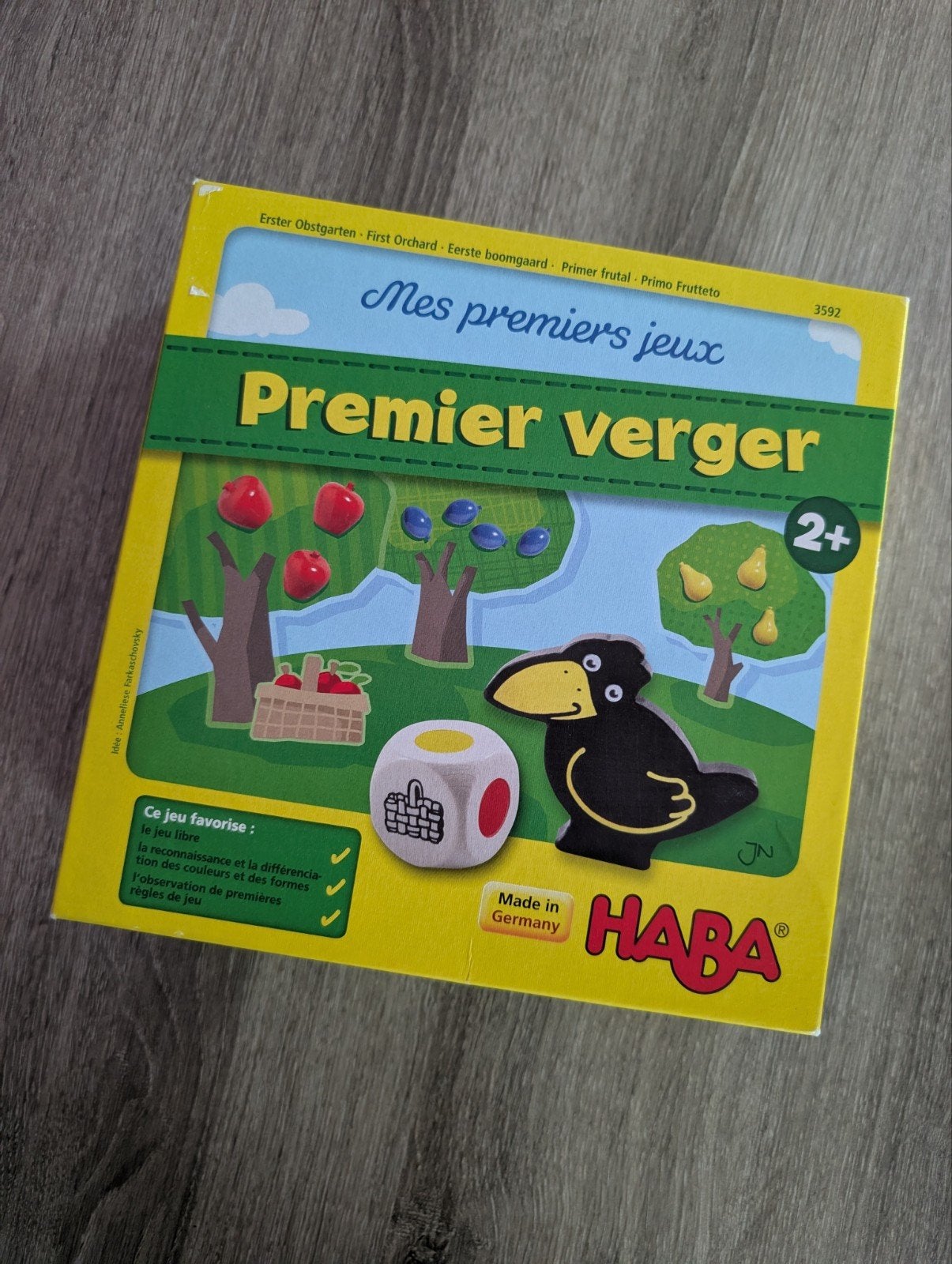 Jeu Premier verger Haba complet, Trois ou quatre joueurs, Enlèvement ou Envoi, Comme neuf, Haba