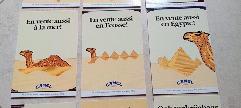 9 cartes postales publicitaires CAMEL dromadaire BOOMERANG, Verzamelen, Ophalen of Verzenden, 1980 tot heden, Ongelopen