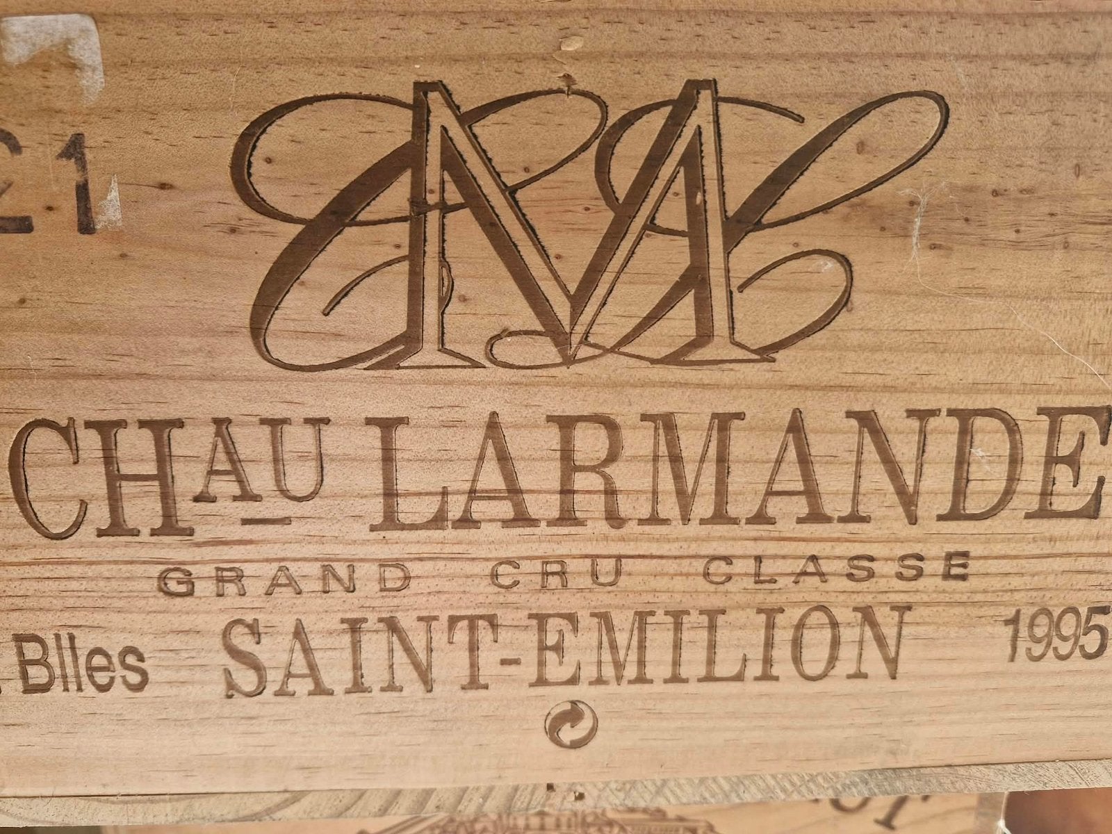 Gesloten kist 12 flessen Chateau Larmande 1995, Ophalen
