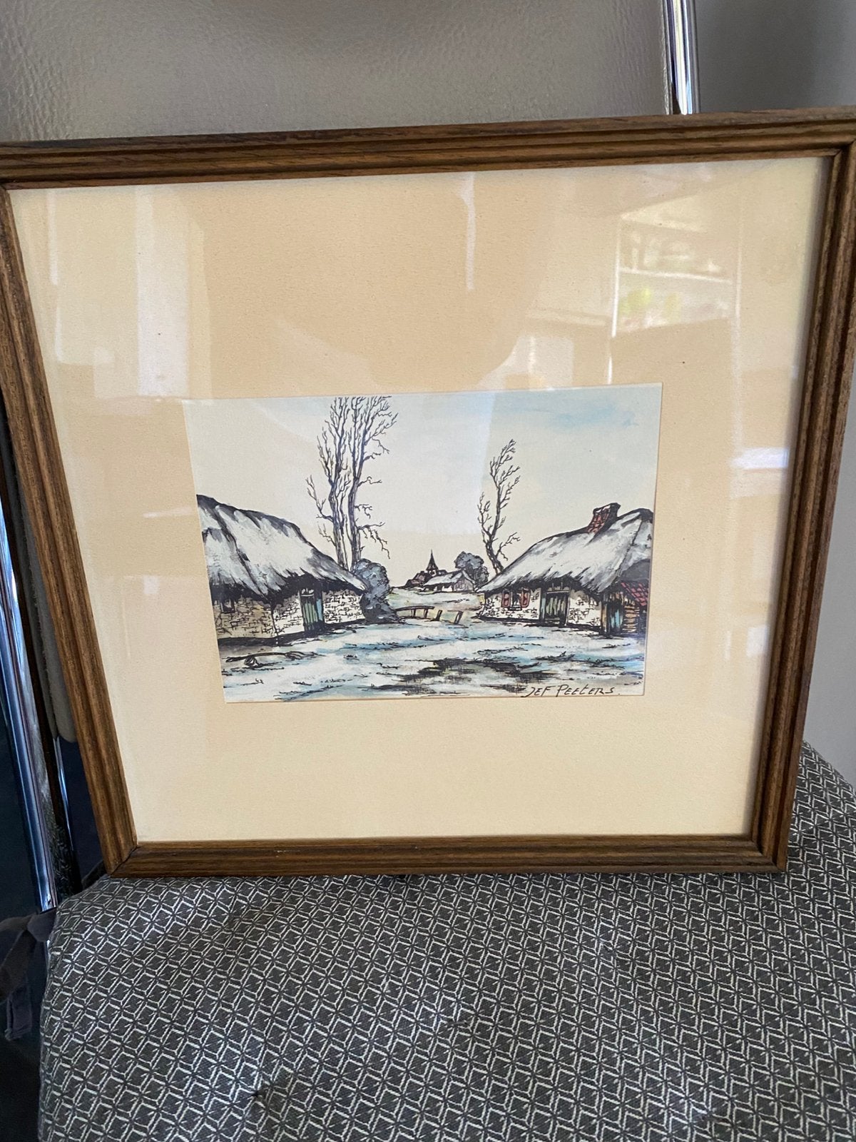 Kunst litho schilderij Jef Peeters, Enlèvement, Tableau, Lithographie, Sous verre
