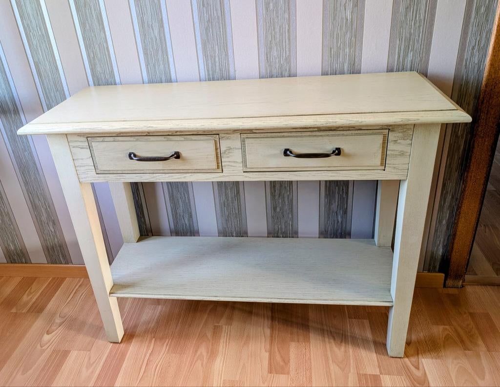 Eiken bijzet tafel., Ophalen, 50 tot 100 cm, Eikenhout, Zo goed als nieuw
