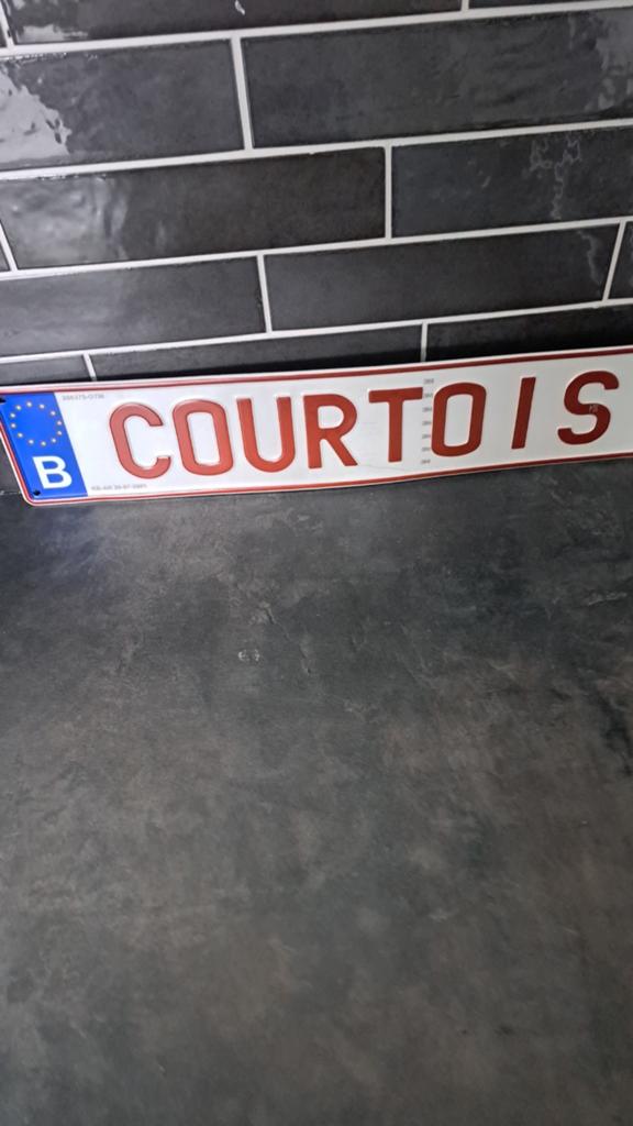 Nummerplaat  courtois, Verzamelen, Ophalen of Verzenden