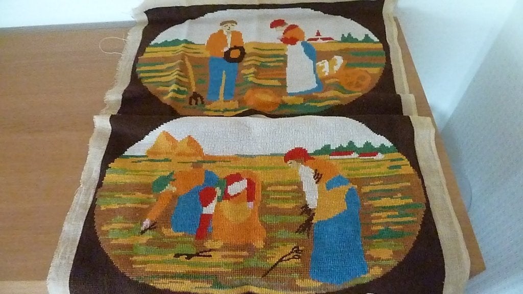 2 x Angélus Canevas fait main point de croix, Hobby & Loisirs créatifs, Enlèvement ou Envoi, Comme neuf, Broderies à la main, Autres types