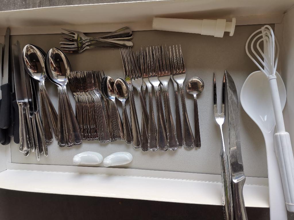 mes en vork, Huis en Inrichting, Keuken | Bestek, Ophalen, Zo goed als nieuw, Los bestek, Inox of Chroom