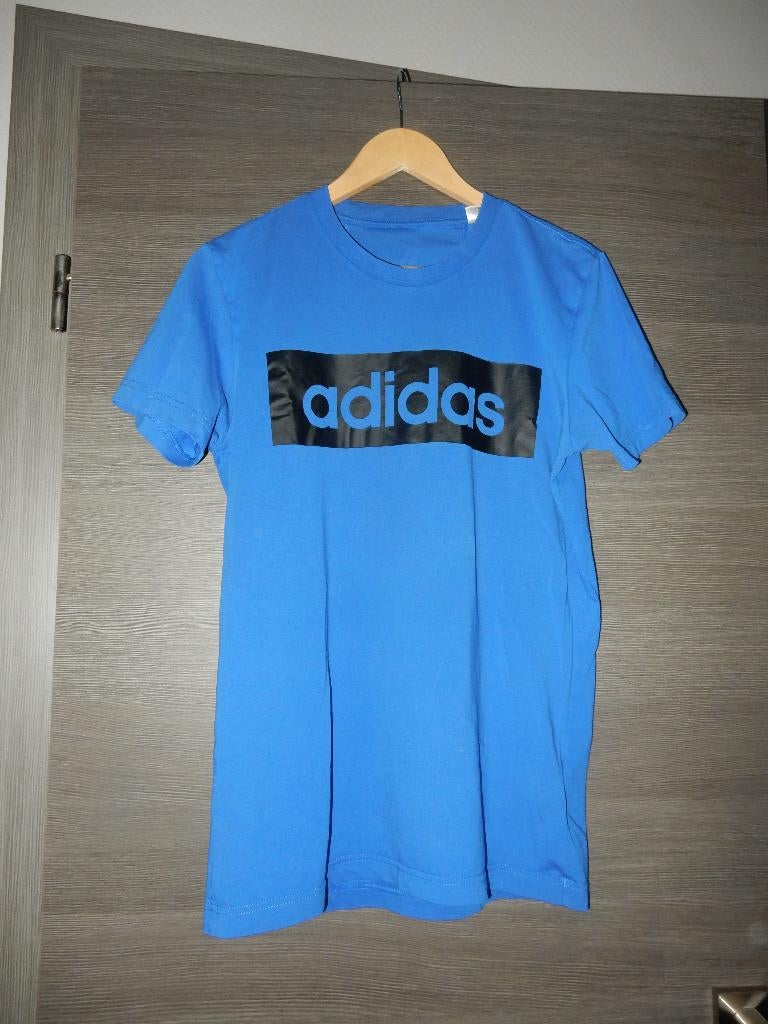 nr.511 - Blauw herenshirt adidas - large, Kleding | Heren, T-shirts, Maat 52/54 (L), Blauw, Ophalen of Verzenden, Zo goed als nieuw