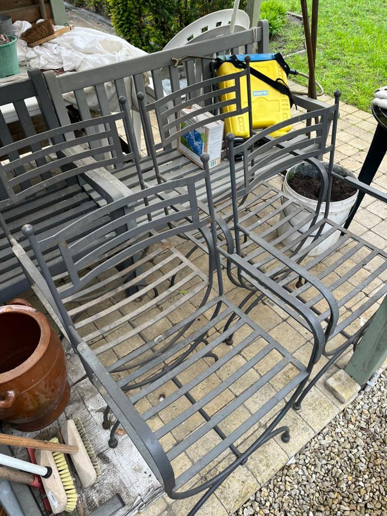 Outdoor ijzeren stoel(en), Tuin en Terras, Tuinstoelen, Ophalen, Gebruikt, Metaal