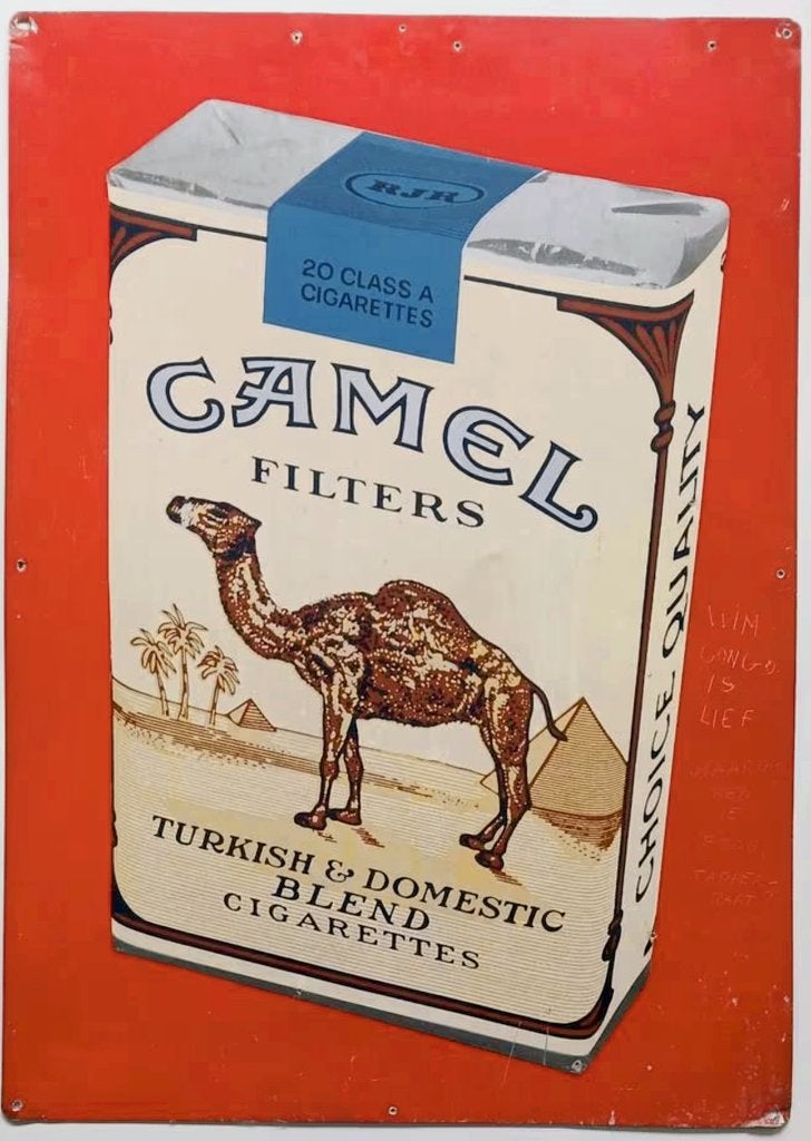 panneau d'affichage vintage USA CAMEL 50 x 70, Collections, Enlèvement, Utilisé, Panneau publicitaire