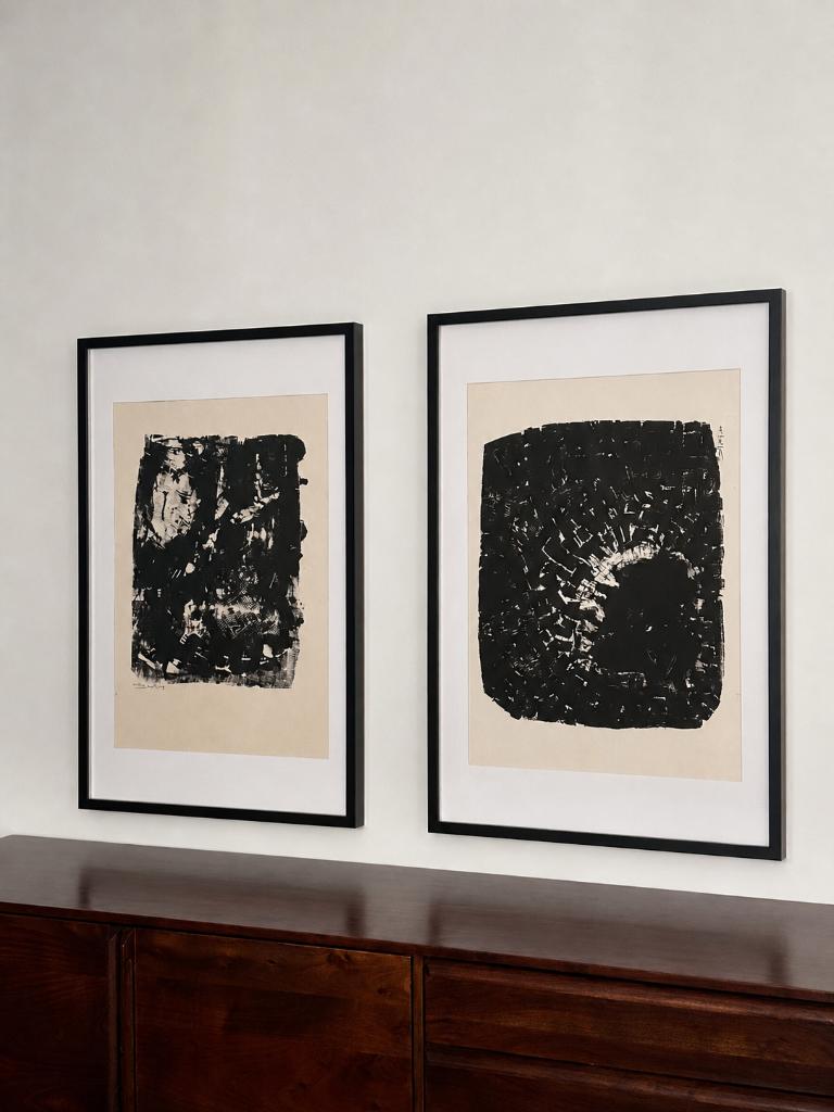 2 vintage zeefdrukken met bijpassende kaders, Antiek en Kunst, Ophalen