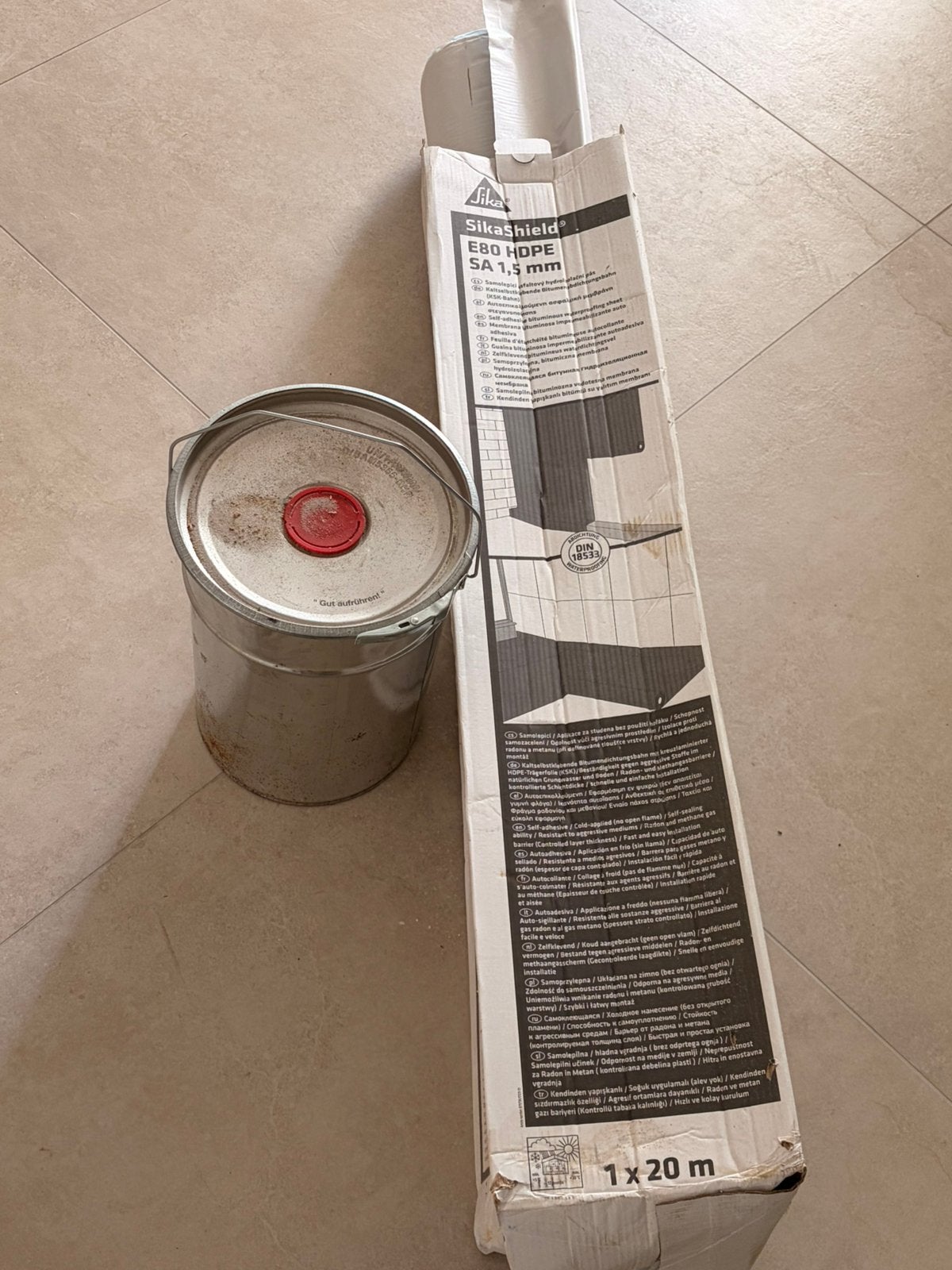 Zelfklevend waterdicht membraan sikashield + cold primer, Enlèvement, Comme neuf