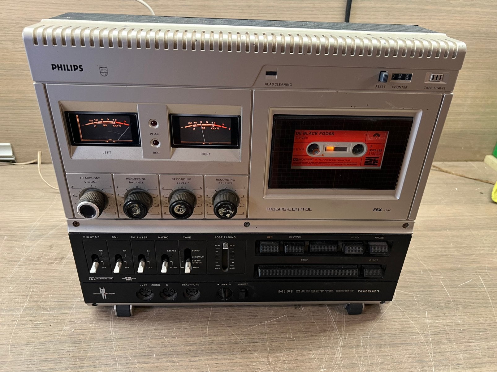 Philips N2521 HiFi cassette deck, TV, Hi-fi & Vidéo, Decks cassettes, Philips, Enlèvement