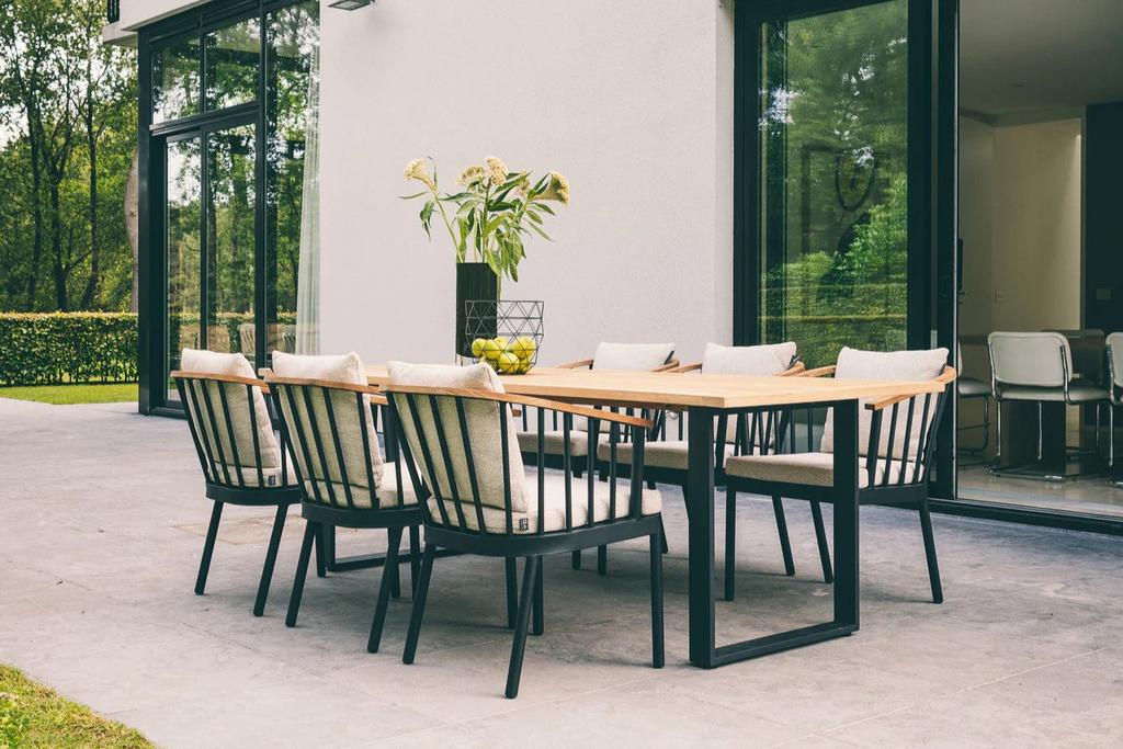 Apple Bee | Condor | Diner Tafelset | 240 x 95 cm 6 stoelen, Tuin en Terras, Tuinsets en Loungesets, Gebruikt, Tuinset, Teakhout