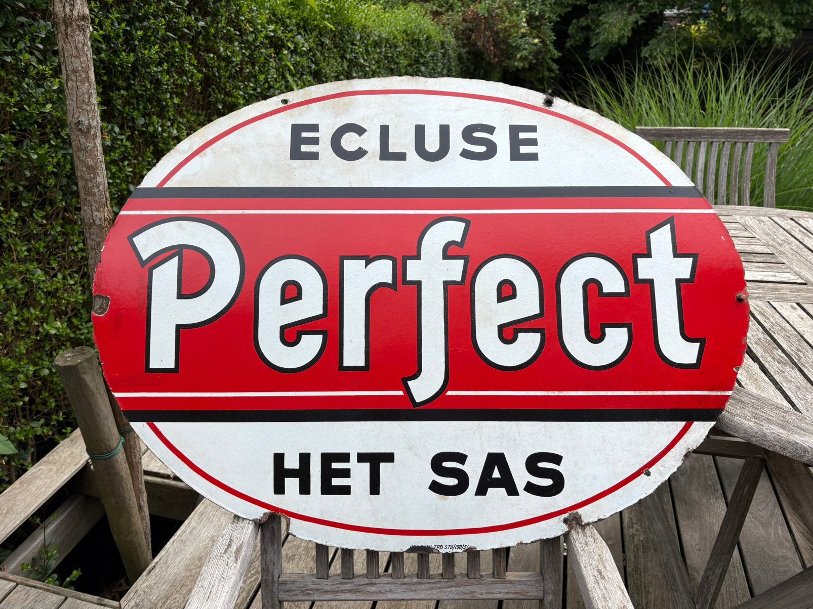 Zeldzaam - Geëmailleerd bord Het SAS brouwerij, Verzamelen, Overige Verzamelen, Ophalen, Gebruikt