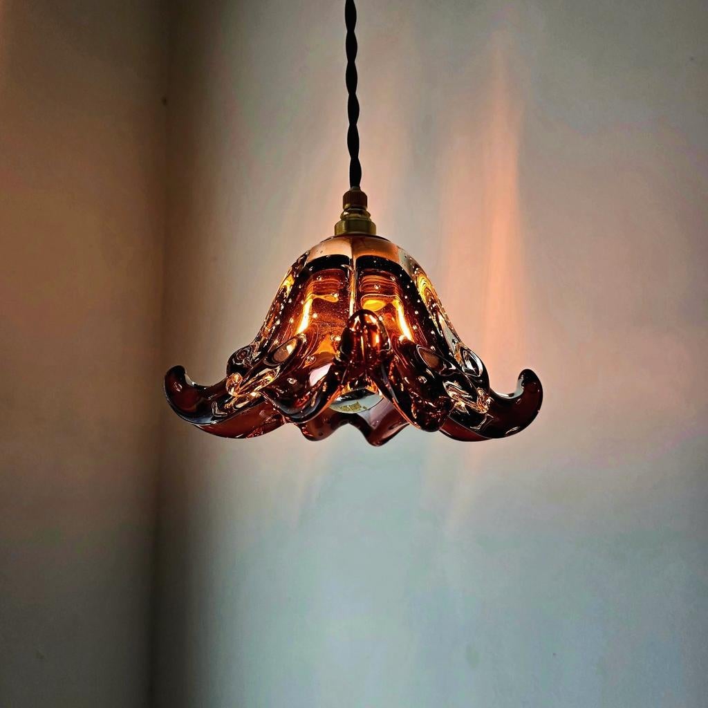 Vintage Murano glazen hanglamp., Ophalen of Verzenden