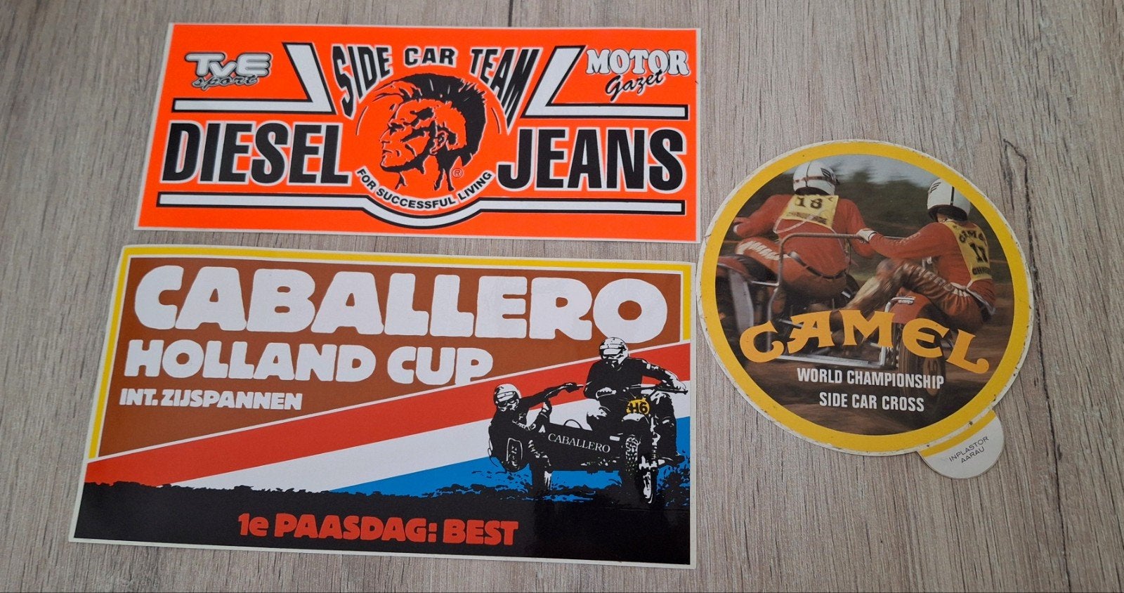 Lot stickers Moto motocross zijspan sidecar Camel Diesel, Ophalen of Verzenden, Zo goed als nieuw, Auto of Motor