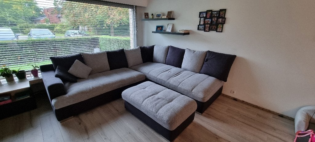 Zetel te koop, Enlèvement, Utilisé, Tissus, Stof grijs