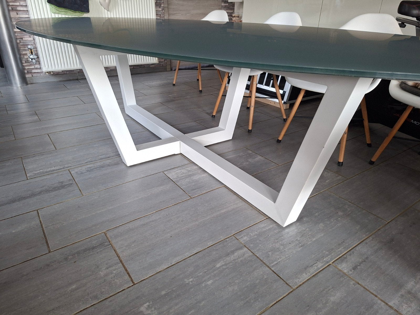 Eettafel/ tuintafel, Tuin en Terras, Tuintafels, Ophalen, Ovaal, Metaal