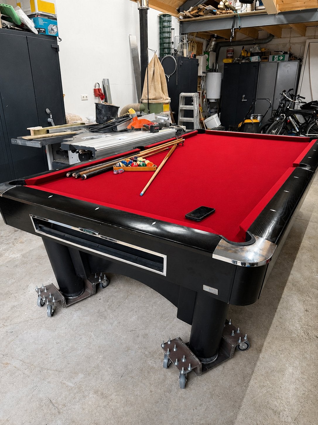 Sam K Steel 9ft Pooltafel, Sport en Fitness, Biljarten en Poolen, Ophalen, Zo goed als nieuw, Pooltafel