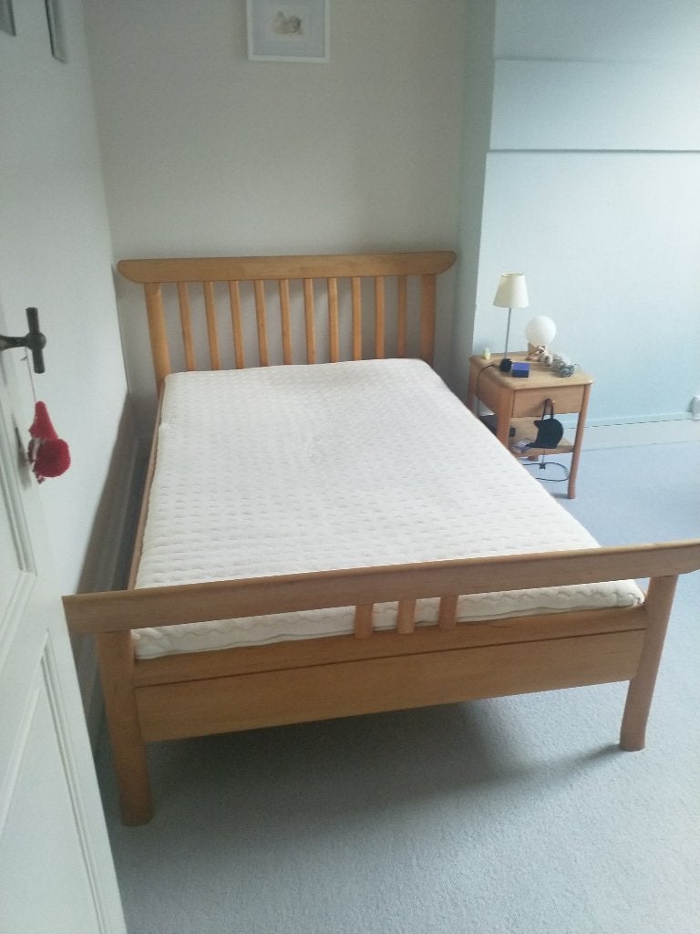 Lit 120/200 - Matelas et sommier de la marque Pronatura, Maison & Meubles, Beige, Une personne, Enlèvement, Utilisé