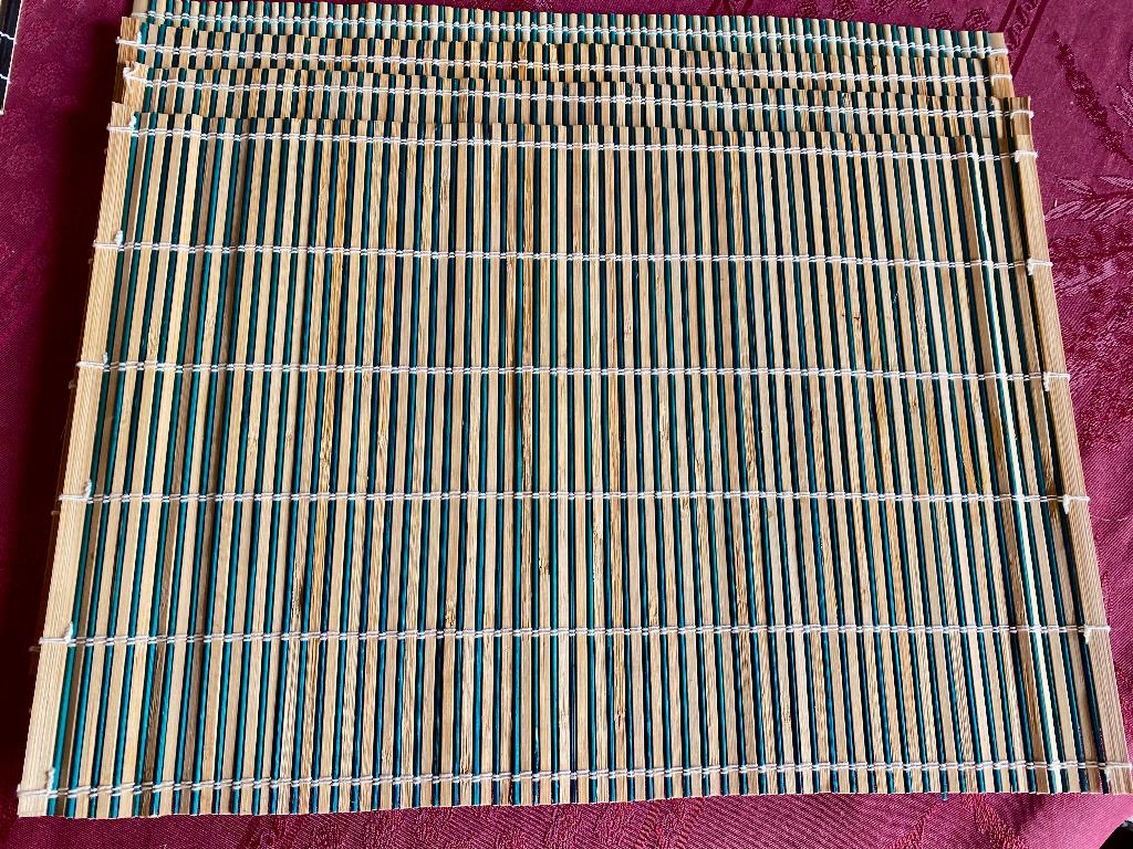 lot de 7 sets de table en bambou, Enlèvement ou Envoi, Comme neuf, Vert, Set de table