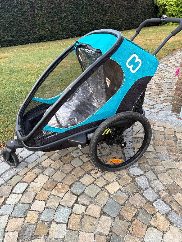 remorque velo / poussette Hamax Pioneer 2 places, Pliable, Enlèvement, Utilisé, Remorque pour enfant
