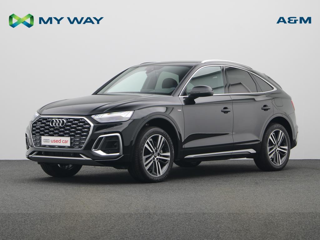 Audi Q5 Sportback PHEV Q5 Sportback PHEV 50 TFSIe Quattro S, Auto's, Automaat, Q5, Zwart, Hybride Elektrisch/Benzine