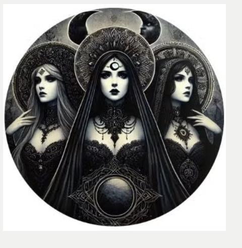 Panneau mural rond en métal Three Witches (20 cm de diamètre