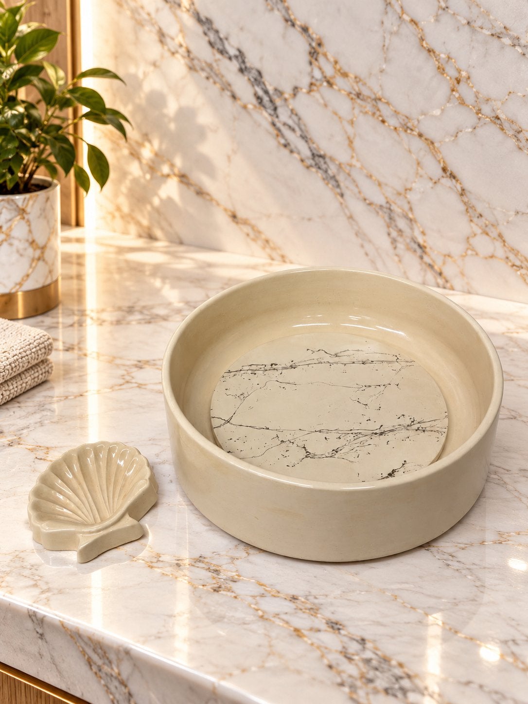 Lavabo/vasque beige, Enlèvement ou Envoi, Neuf