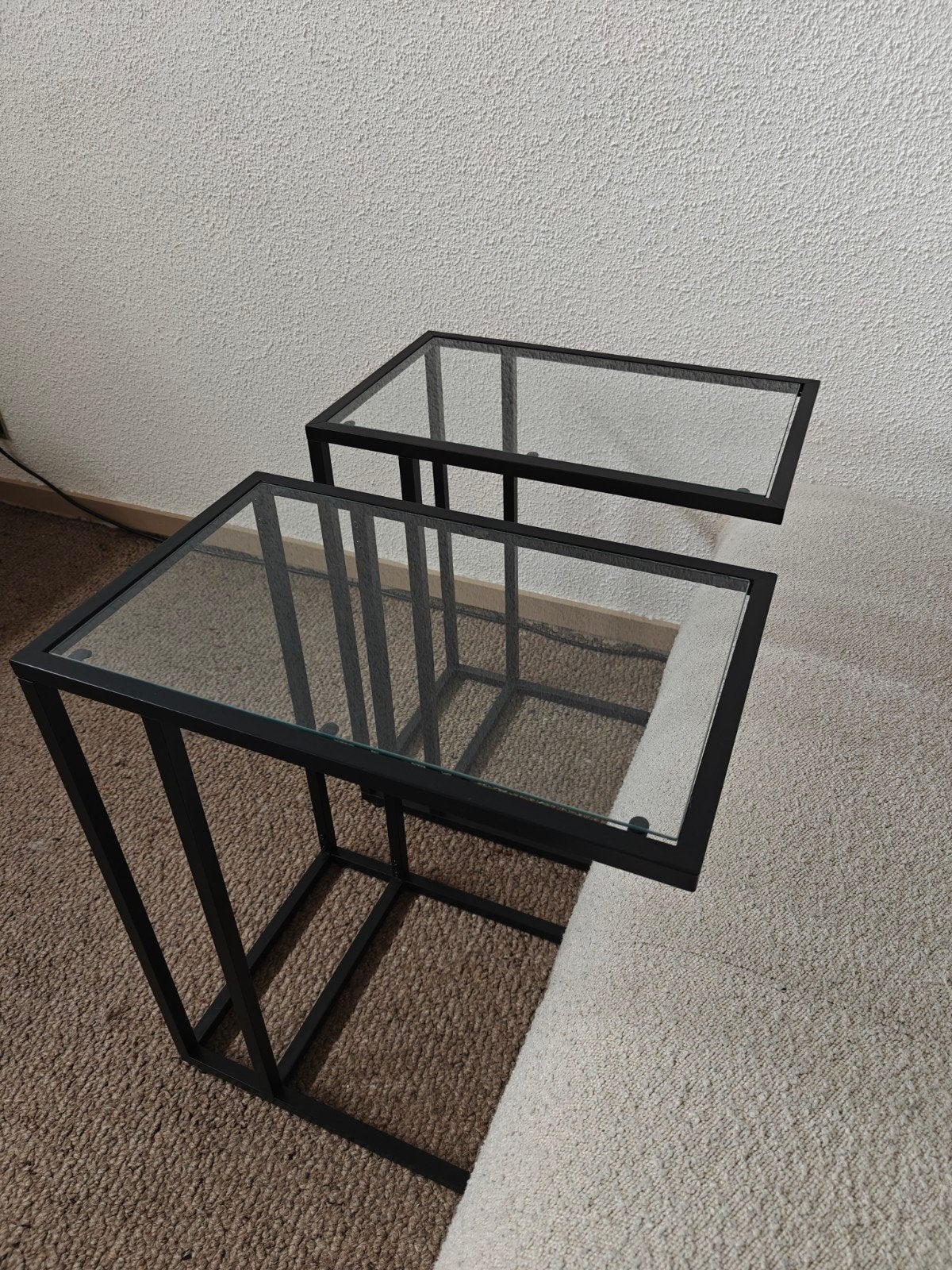 Laptophouder, overzettafeltje zwartbruin/glas, 35x65 cm, Enlèvement, Verre