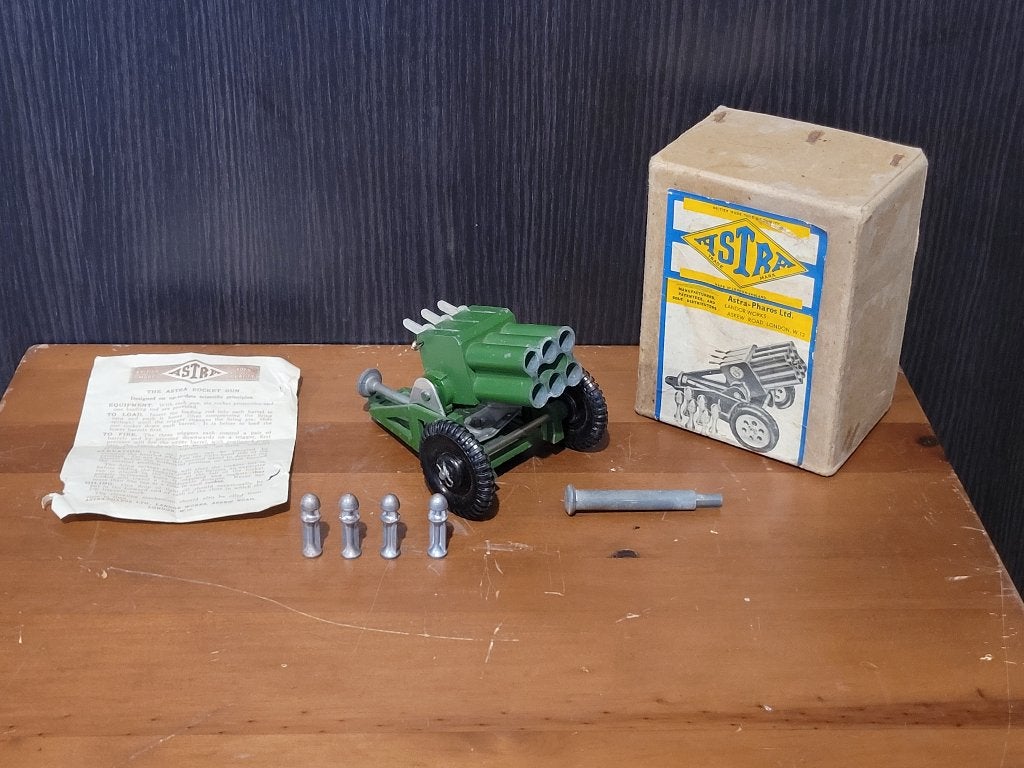 vintage metalen speelgoed van Astra Rocket Gun, Ophalen of Verzenden