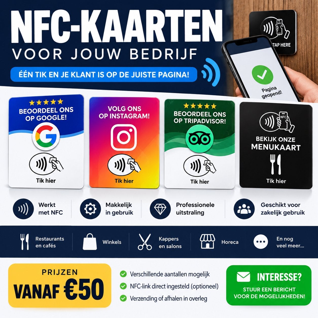 Professionele NFC-kaarten voor bedrijven – vanaf €50, Boeken, Ophalen, Zo goed als nieuw