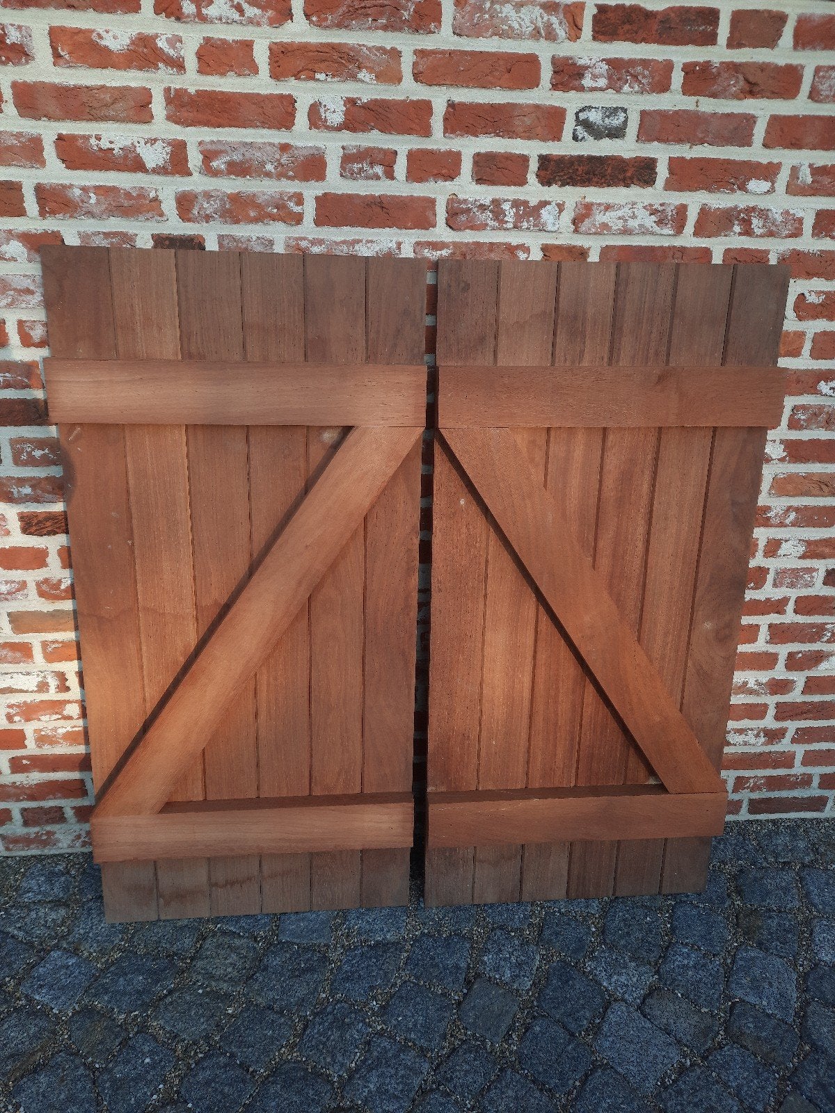 Volets en bois Afzelia., Bricolage & Construction, Enlèvement, Bois