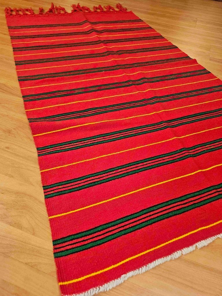 Vintage rode kelim 126/72 cm, Huis en Inrichting, Ophalen of Verzenden, Gebruikt, Meerkleurig